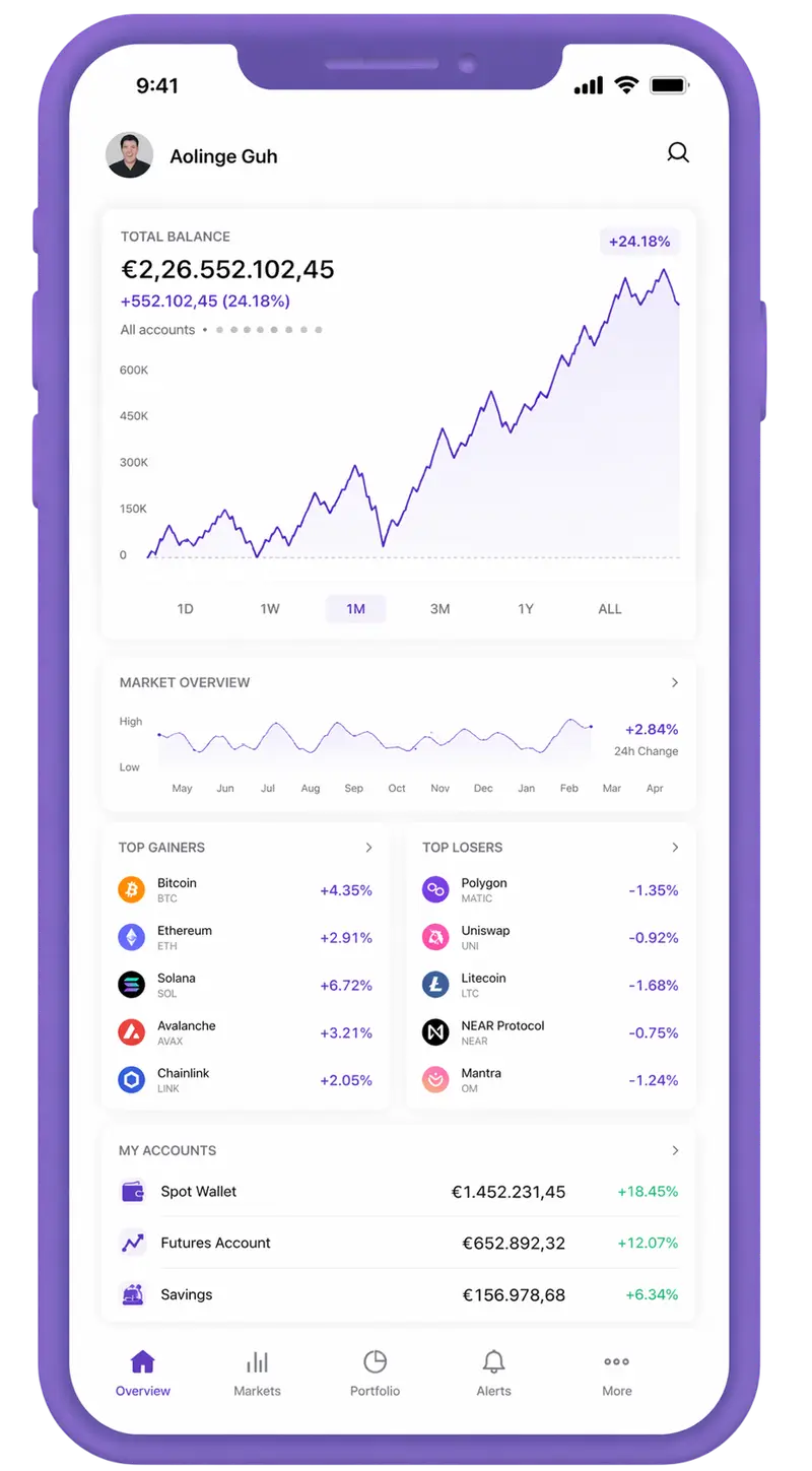 Torch Avkasten mobile app showing portfolio overview